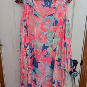 Lilly Pulitzer bianca dress playa Hermosa small tassel pink Summer GUC